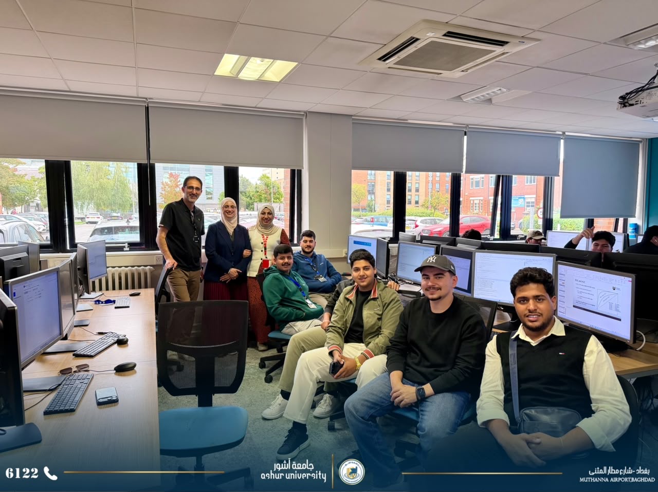 طلبة جامعة آشور يواصلون برنامجهم التدريبي في جامعة تيسايد البريطانية بجولة تعريفية وأكاديمية
